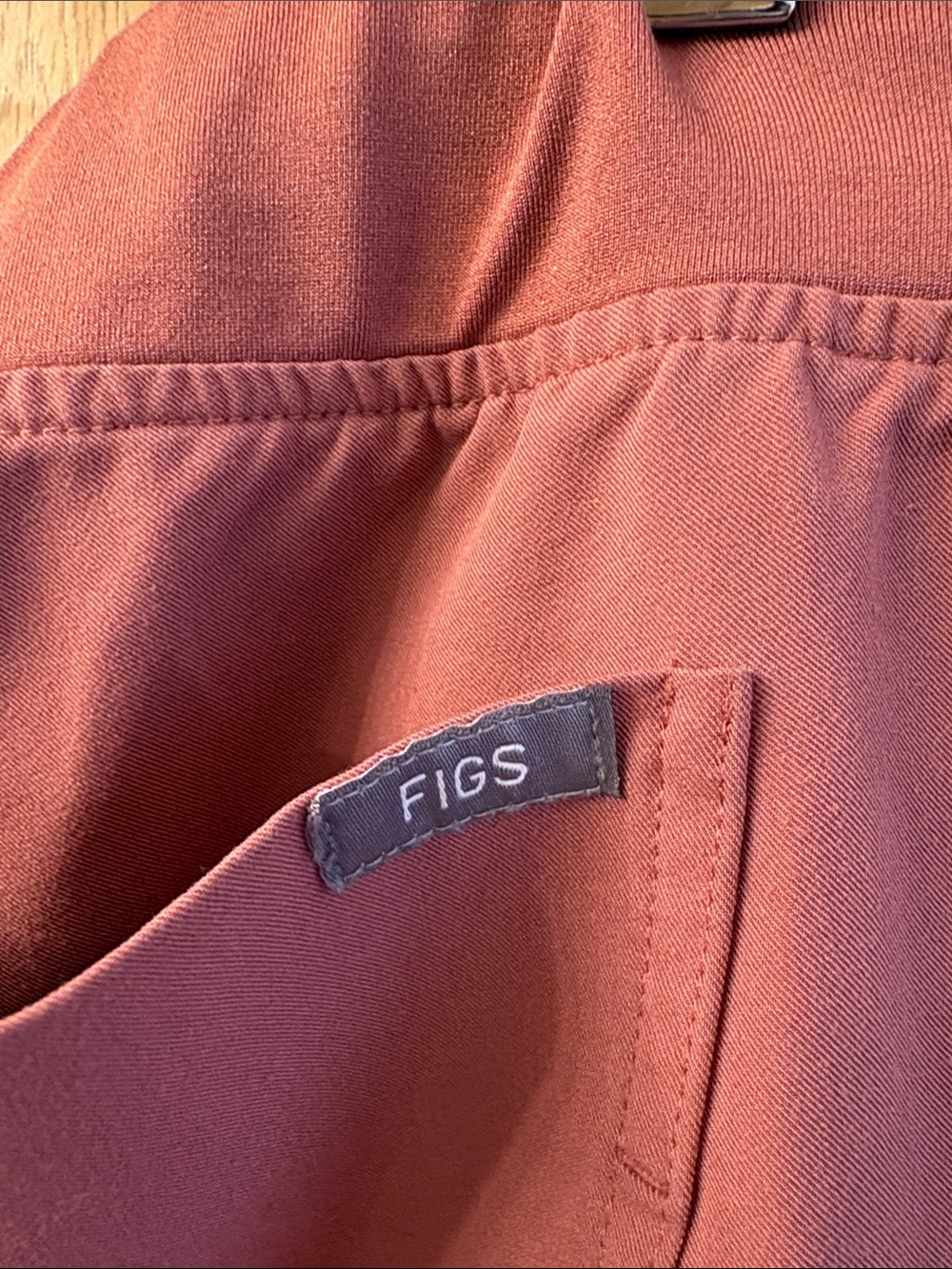 Figs Rust-Colored Scrub Pants with Drawstring - Picture 3 of 4